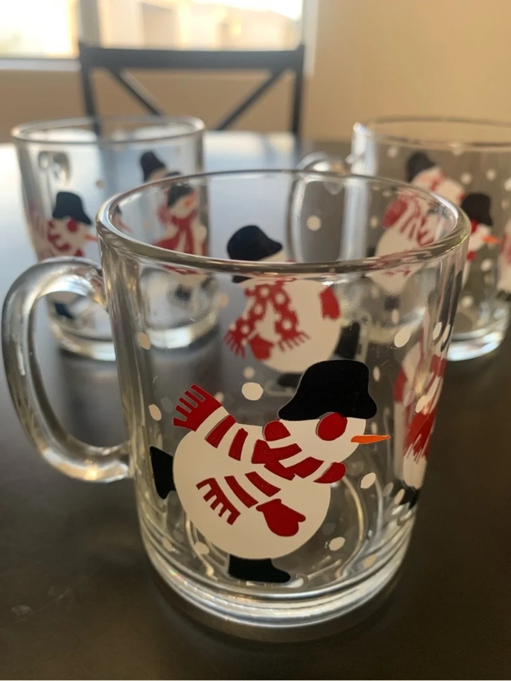 Crate&Barrel Christmas Holiday Penguins Mugs by Luminarc. Set of 4